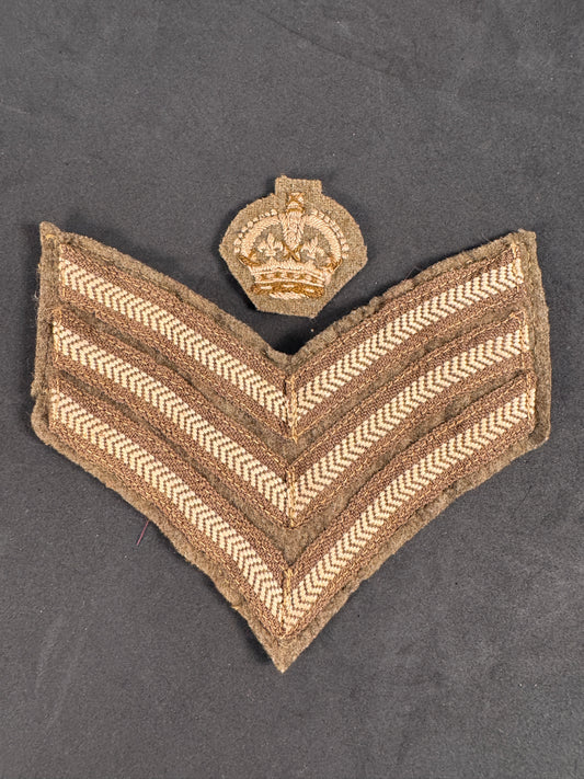 Photo 1 of WW2 British Army Quarter Master Sergeant’s (QMS) rank insignia - collectible militaria item