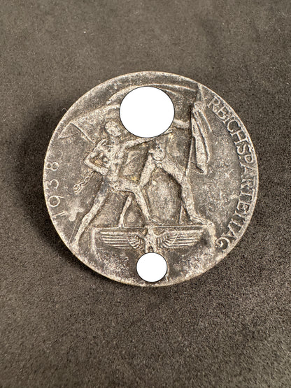 Photo 1 of Third Reich German 1938 Reichsparteitag (Nuremberg Rally) Day Badge - collectible militaria item
