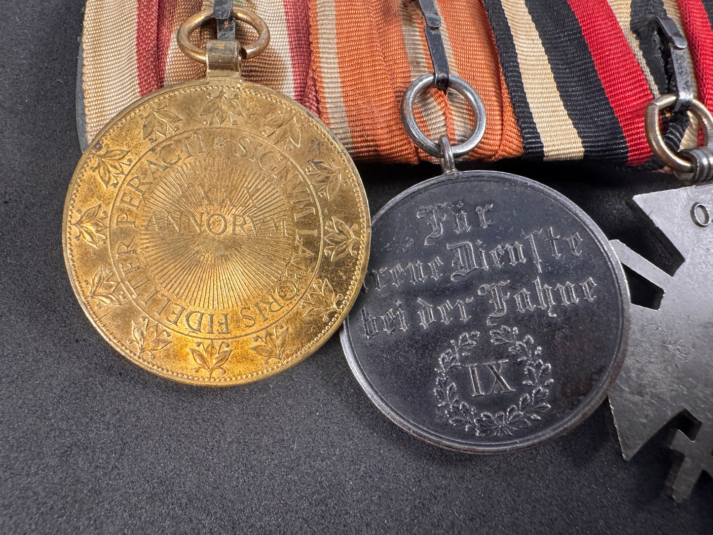 Photo 12 of German WW1 medal bar - Iron Cross, Wurttemburg, Austria - collectible militaria item