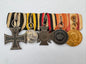 Collection of medals with ribbons on a white background