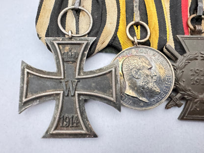 German WW1 medal bar - Iron Cross, Wurttemburg, Austria