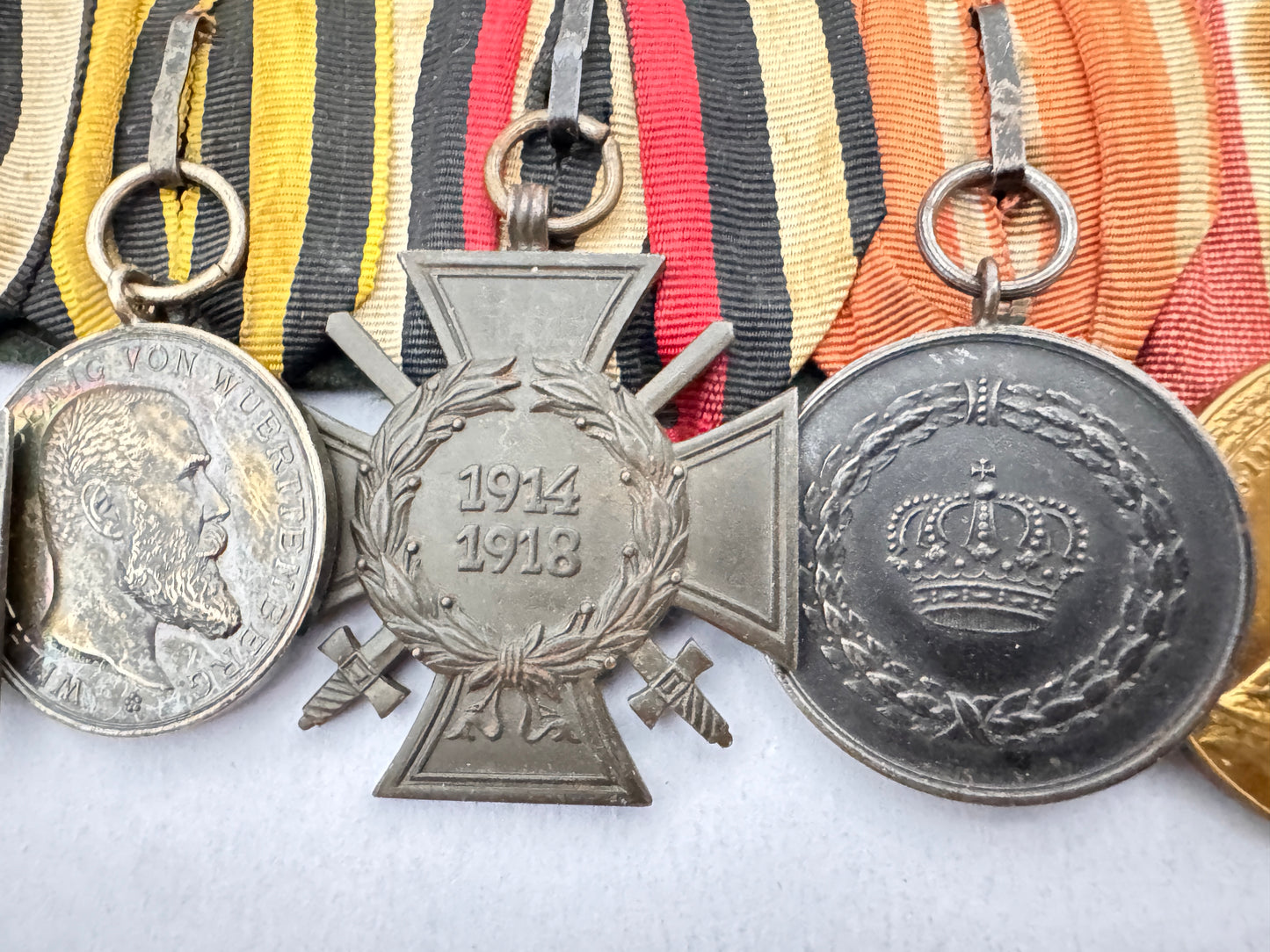 German WW1 medal bar - Iron Cross, Wurttemburg, Austria