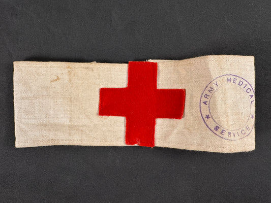 Photo 1 of WW2 British Army Medical Service Red Cross Armband - collectible militaria item