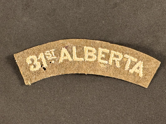 Photo 1 of Rare WW1 Canadian Army CEF 31st Alberta Cloth Shoulder Title - collectible militaria item
