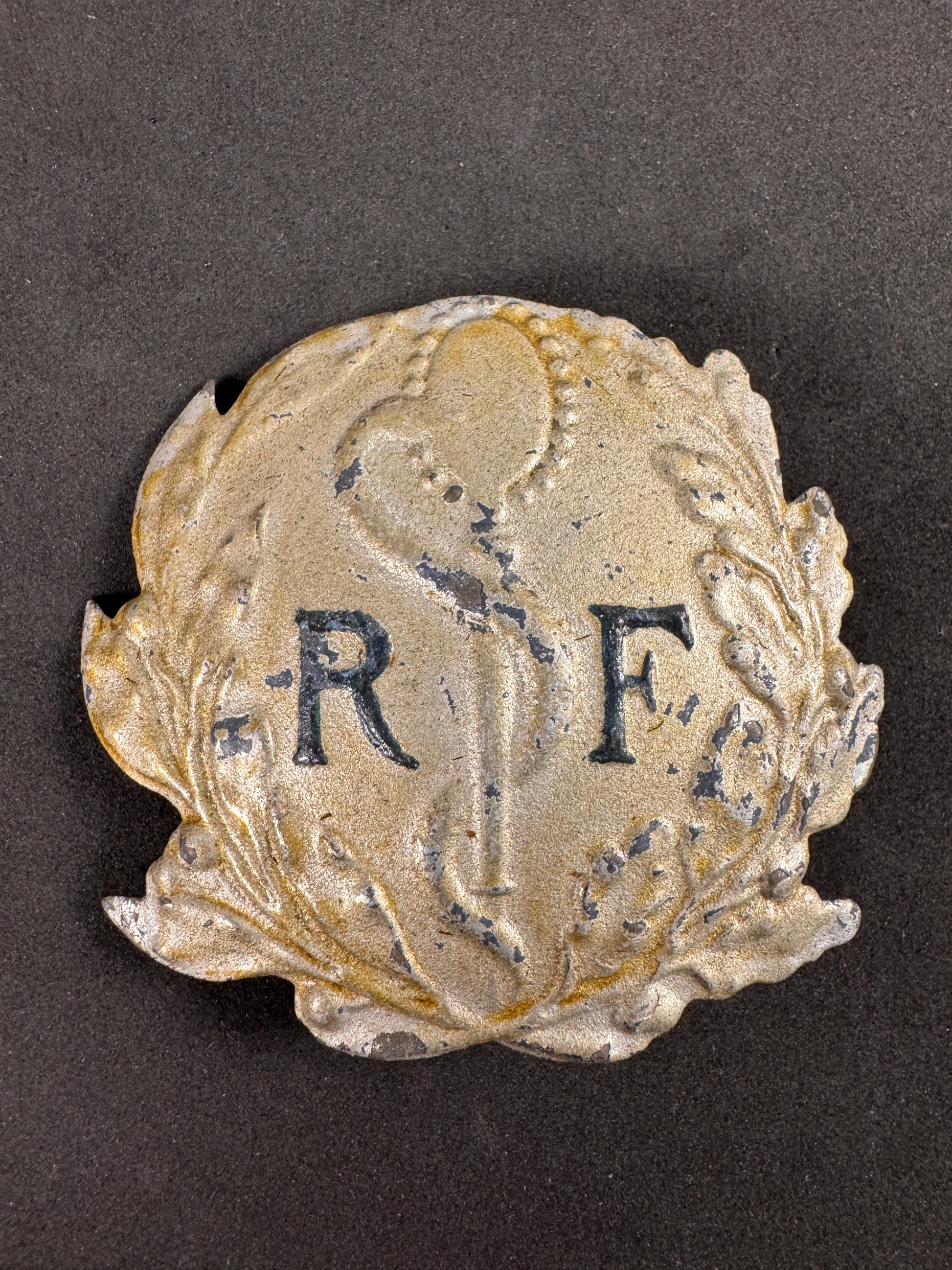 Photo 1 of WW1 French Army Medical Branch Adrian Helmet Badge - collectible militaria item