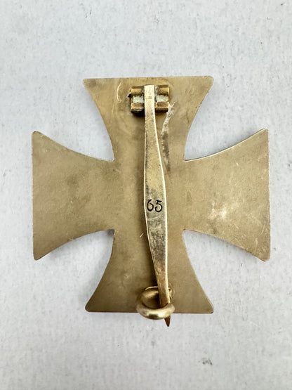 WW2 German Iron Cross 1st Class – Maker Marked “65” (Klein & Quenzer)