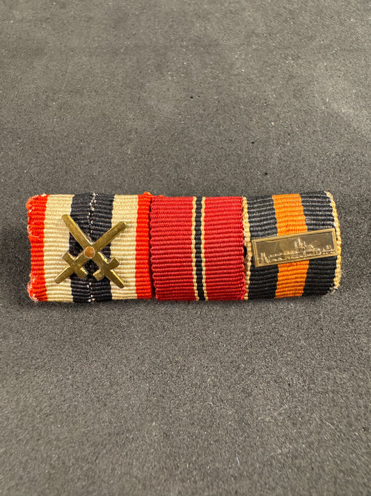 Photo 1 of WW2 German Ribbon Bar (Ordensspange) Ostmedaille, Sudetenland Medals - collectible militaria item