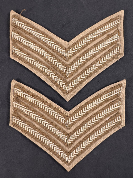 Photo 1 of WW2 British Army Sergeant's Overseas/Tropical Rank Chevrons (Pair) - collectible militaria item