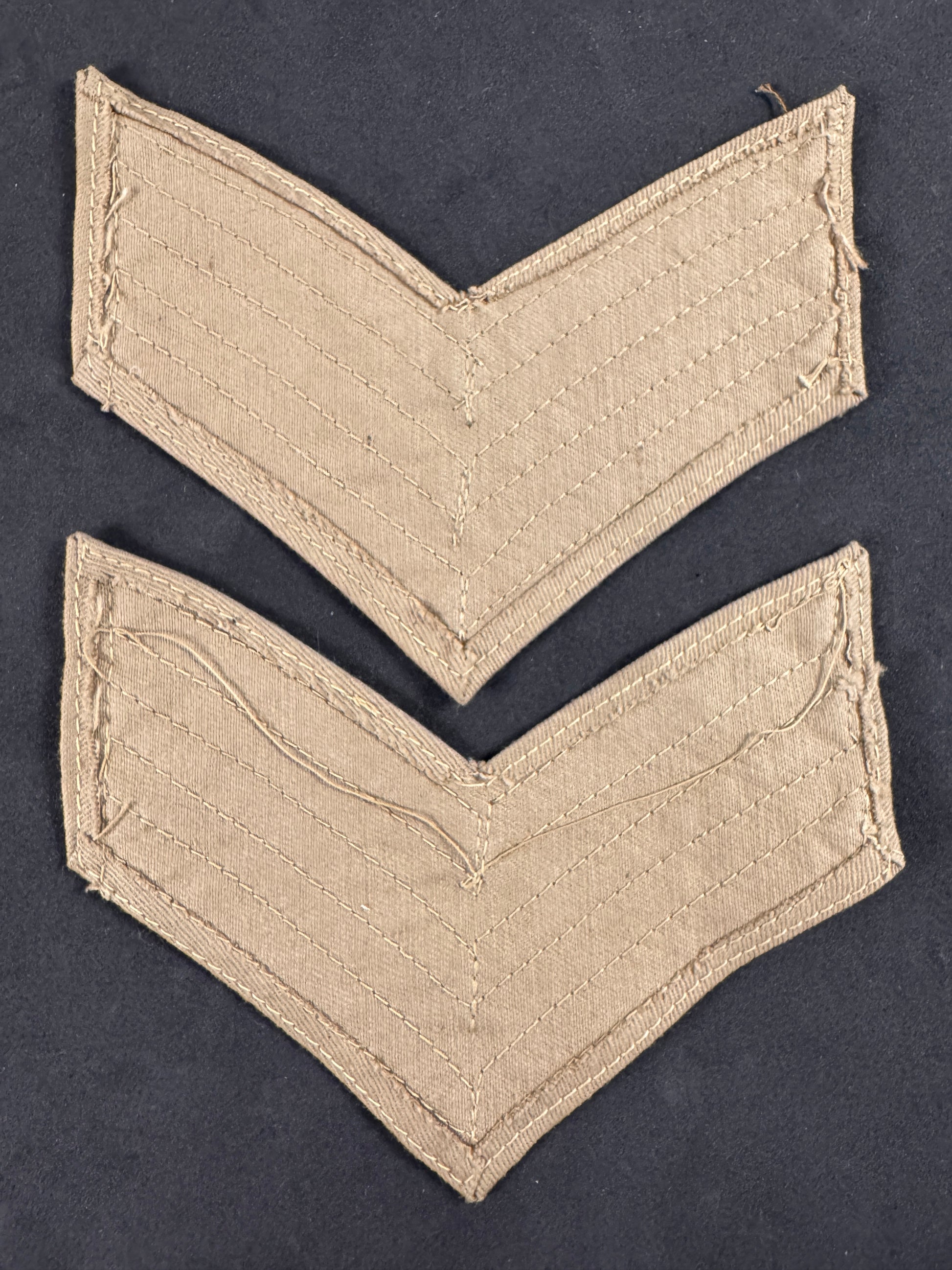 Photo 2 of WW2 British Army Sergeant's Overseas/Tropical Rank Chevrons (Pair) - collectible militaria item