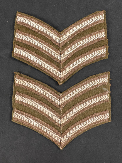 Photo 1 of WW2 British Army Sergeant's Battledress Rank Chevrons (Pair) - collectible militaria item