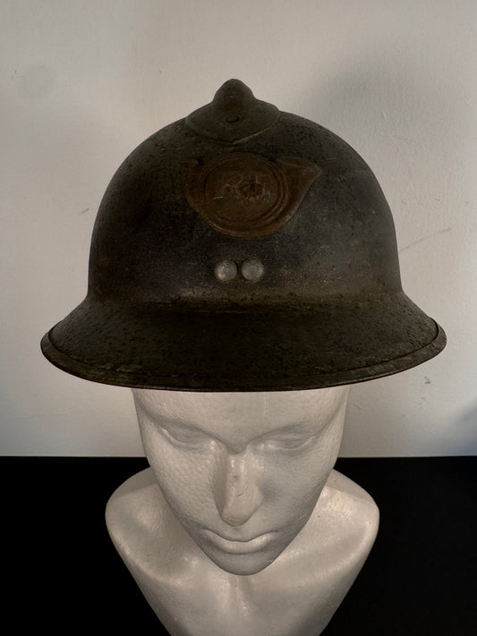 Photo 1 of WW2 French M26 Adrian Helmet - Chasseurs / African Light Infantry RF - collectible militaria item