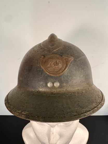 Photo 2 of WW2 French M26 Adrian Helmet - Chasseurs / African Light Infantry RF - collectible militaria item
