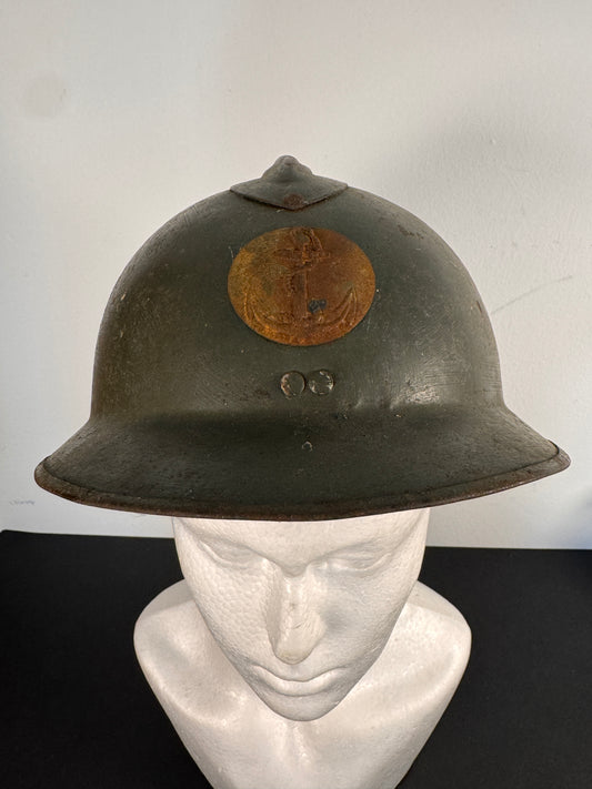 Photo 1 of WW2 French M26 Adrian Helmet - Navy Marine - collectible militaria item