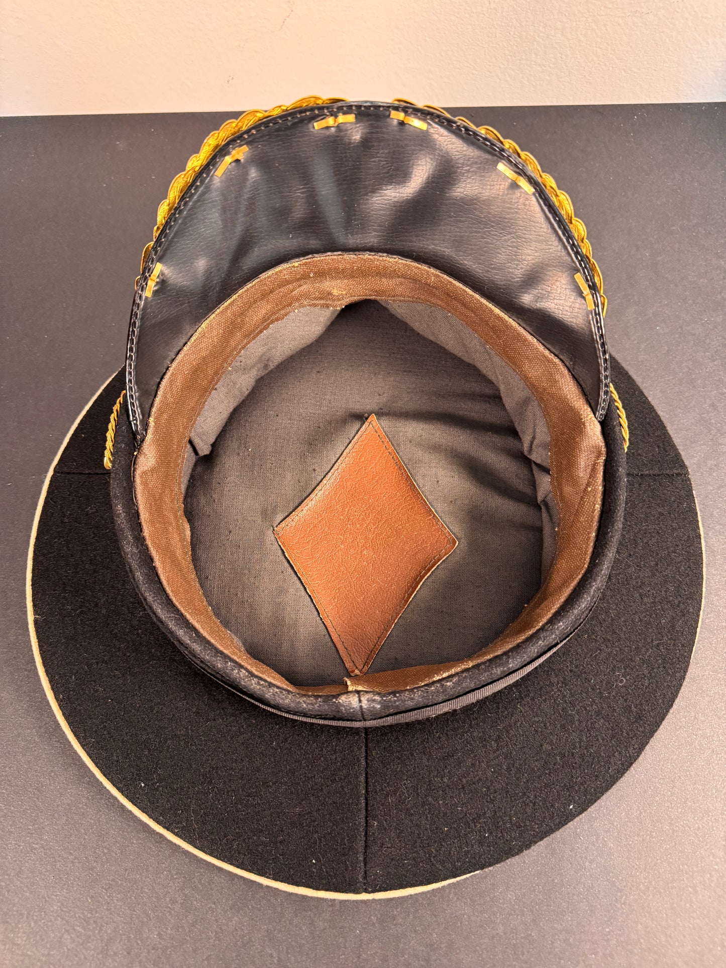 Photo 8 of Soviet Navy Officer’s Captain Visor Cap - USSR Cold War Naval Uniform Hat - collectible militaria item