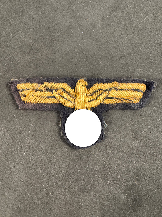 Photo 1 of WW2 German Kriegsmarine Officer's Bullion Cap Eagle - collectible militaria item