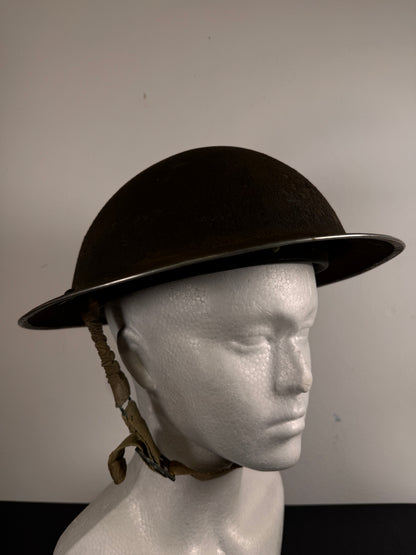Photo 1 of Original WWII British MkII Steel Helmet - Textured Finish, Complete with Chinstrap - collectible militaria it