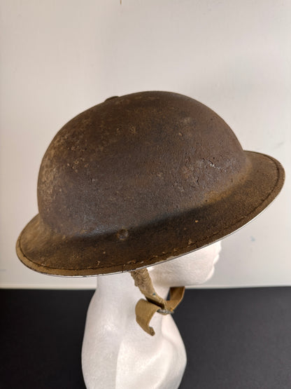 Photo 4 of Original WWII British MkII Steel Helmet - Textured Finish, Complete with Chinstrap - collectible militaria it